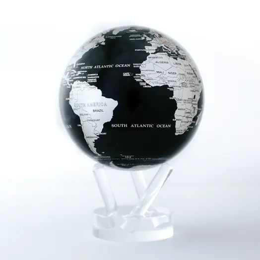 Globe noir et argenté
