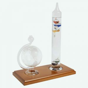 Thermomètre De Galilée En Forme De Globe Wm Widdop - 5 Ampoules Colorées Hauteur 16cm