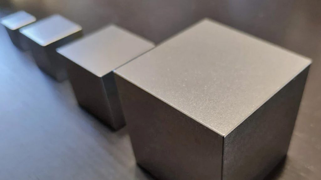 Cube En Tungstène/zinc Haute Densité - 2,5 Cm, Pour Collection, Démonstration Scientifique, Cadeau