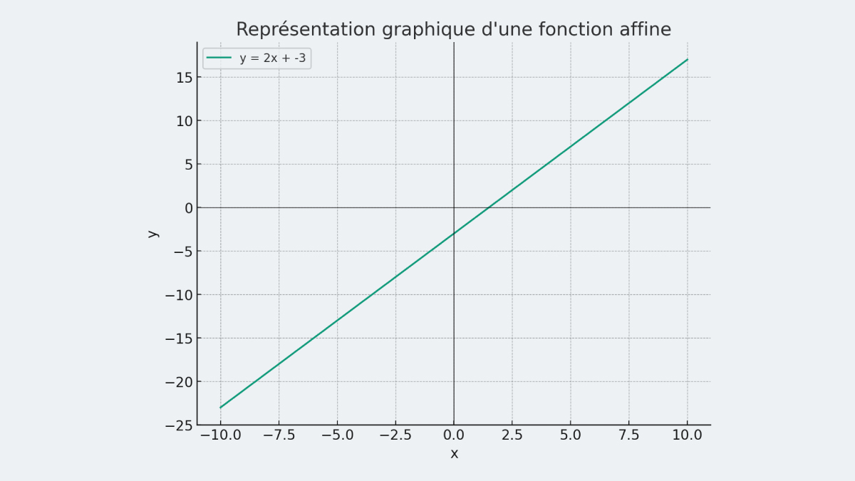 Représentation graphique de la fonction affine